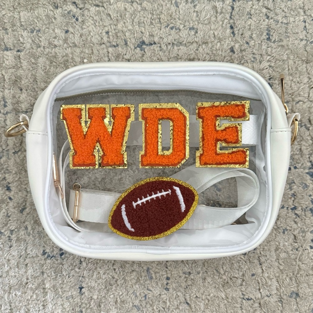Clear crossbody stadium bag